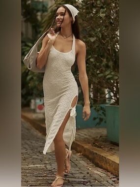 Free People Seafoam Midi Dress in Cream. (Hang)